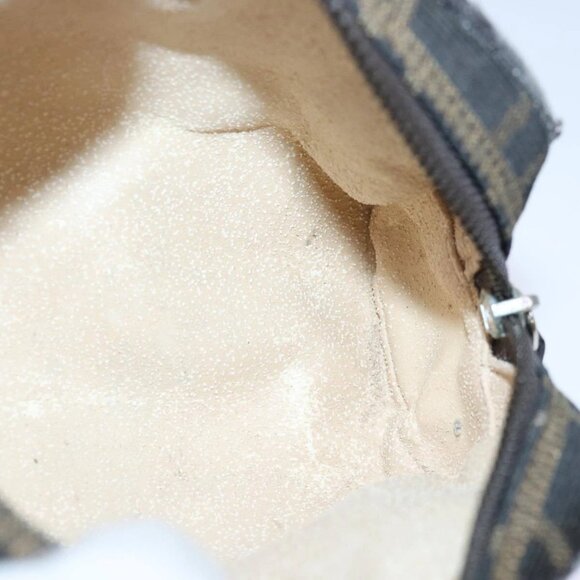 FENDI Zucca Canvas Pouch Brown Black Silver Auth fm3759 - Picture 13 of 16